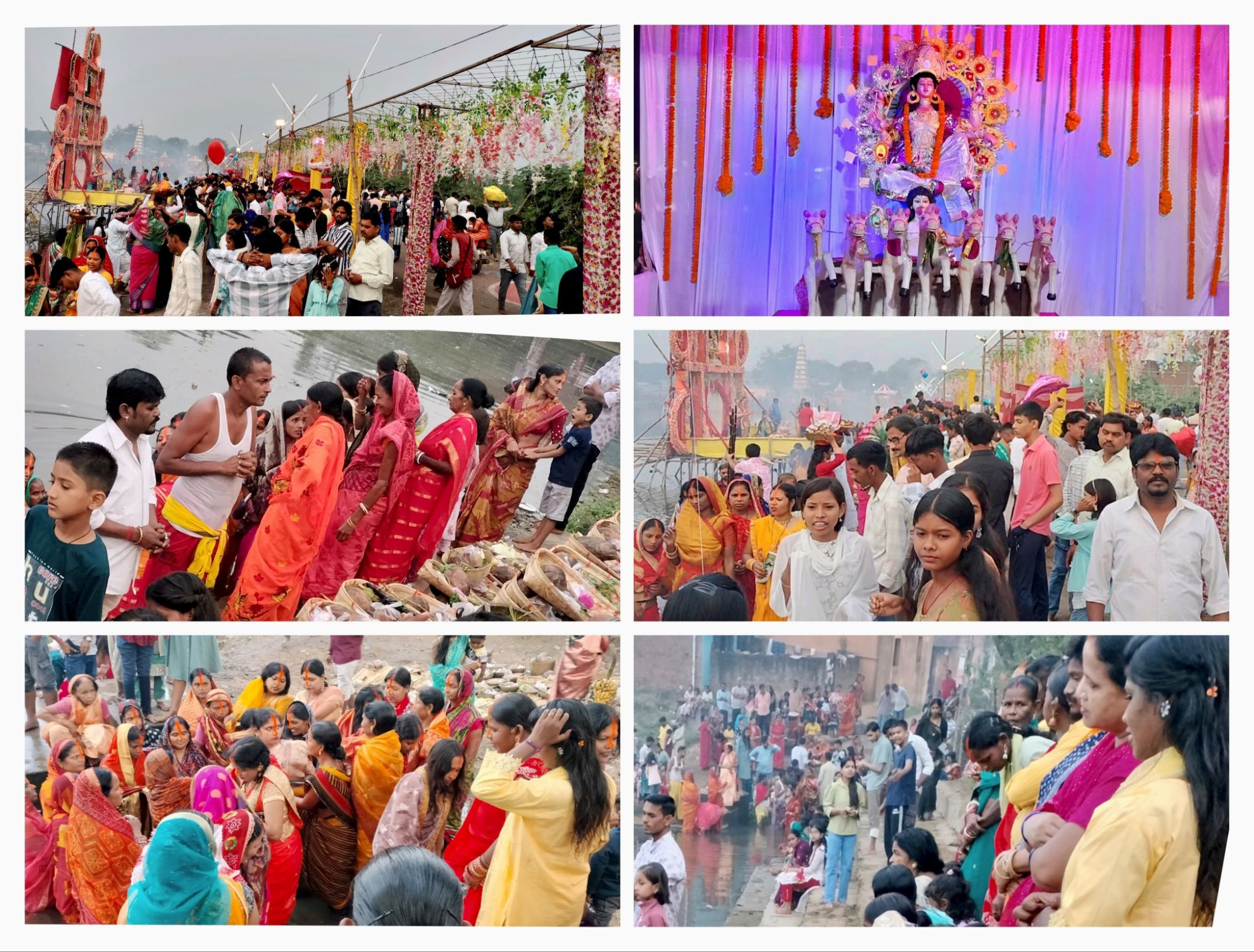 नावागढ़ में श्रद्धालुओं ने उदयगामी भगवान सूर्य को दिया अर्घ्य